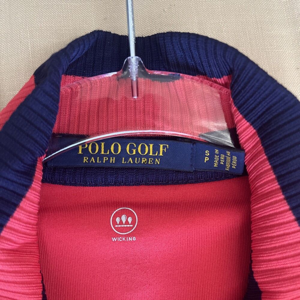 Polo Golf Ralph Lauren Quarter-zip Pink Coral Red performance Wicking Top S - Picture 12 of 12